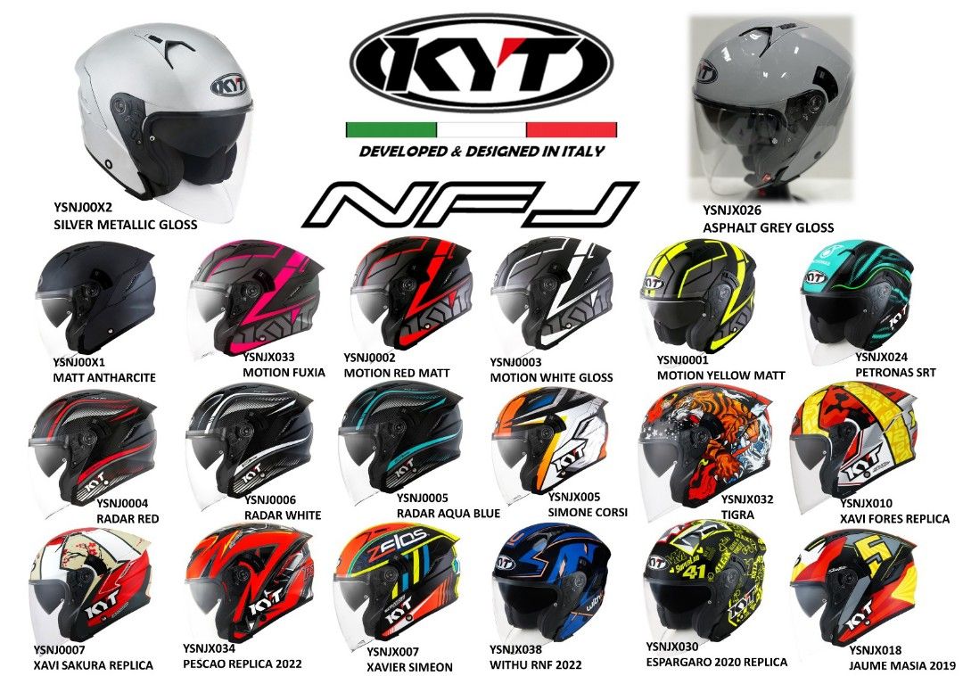 kyt helmet lazada Visor Kyt Nfj Open Face Kyt Nfj Half Face Dual Visor Helmet Attitude Matt  Yellow Helmet