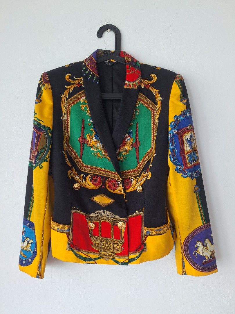 Rare Vintage Istante by Versace Baroque Jacket Women s Fashion Coats Jackets and Outerwear on Carousell