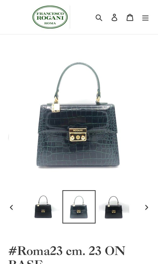Rogani Roma Green Croc Top Handle Bag (23cm), Women