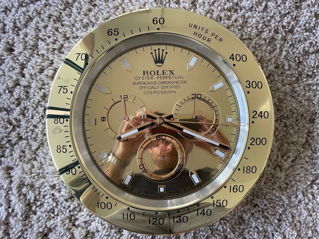 ROLEX Cosmograph DAYTONA Wall Clock Gold Dial 34cm Dealer