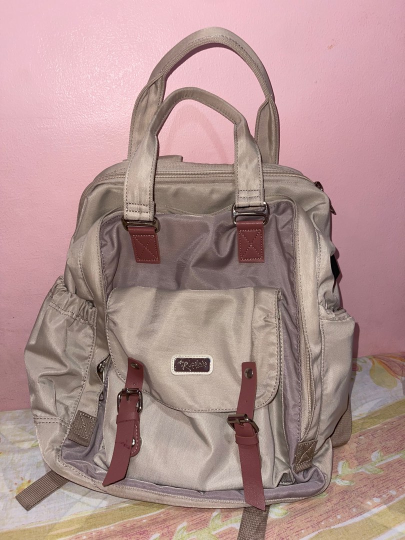 RUFFLES PURPLE AND BEIGE BACK PACK, Women's Fashion, Bags & Wallets ...