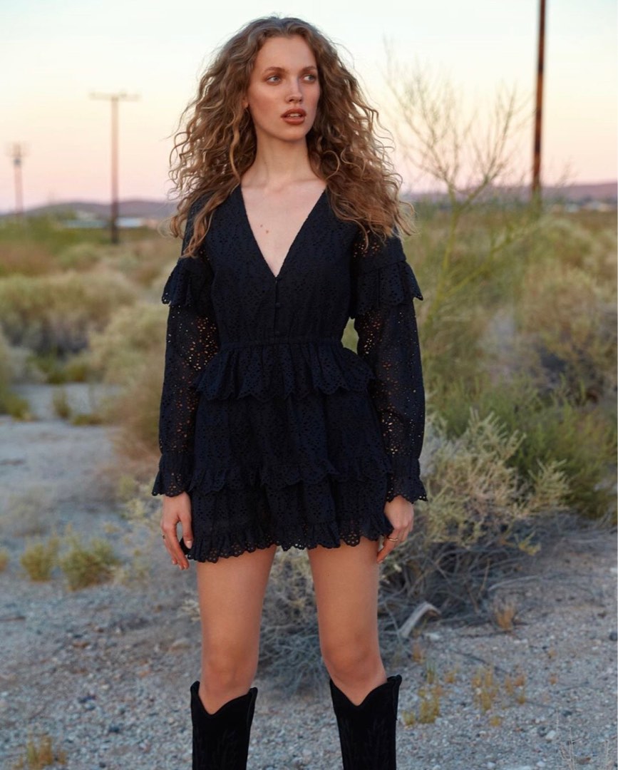 lace floor length dress Cute A-Line Lace Floor Length Prom Dress, Long Sleeve Evening Party Dr main image 0