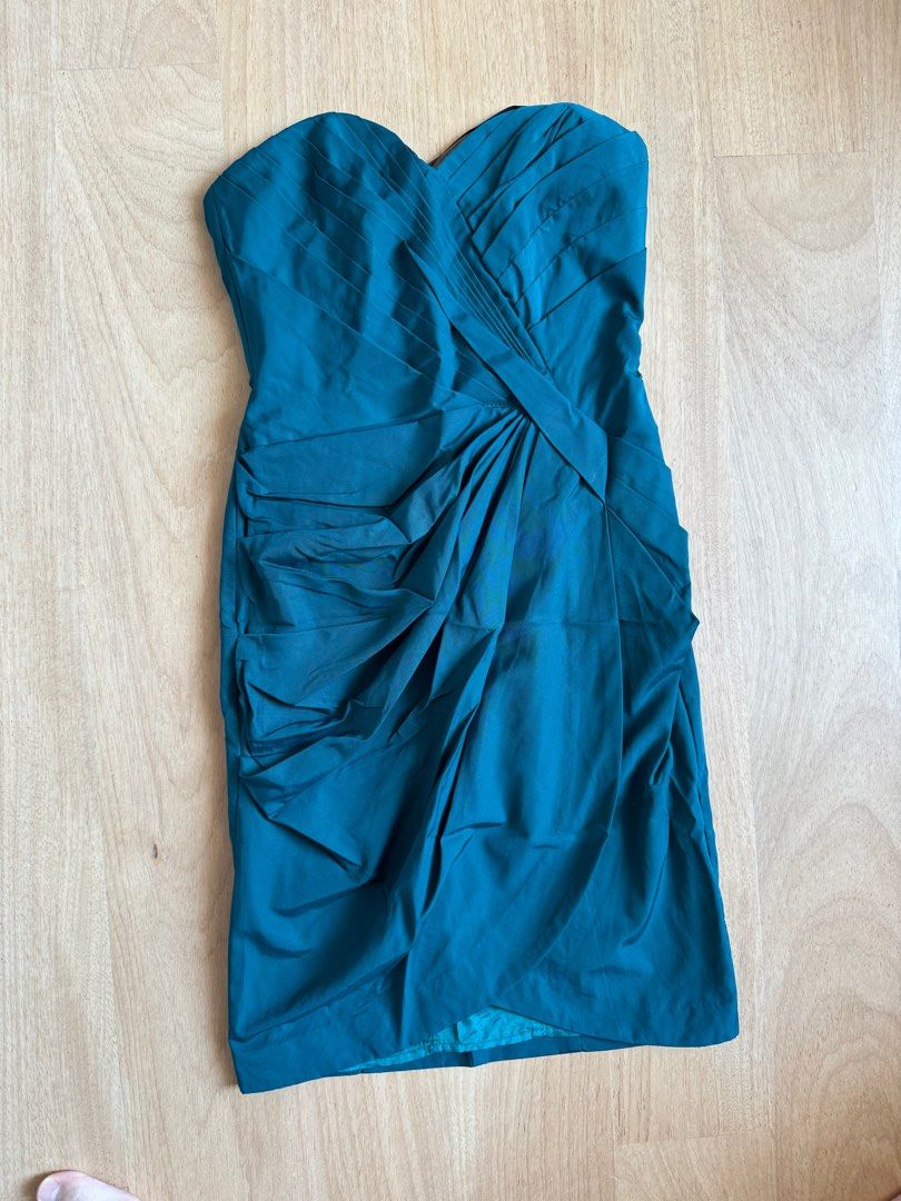 Warehouse dark green dress cheap