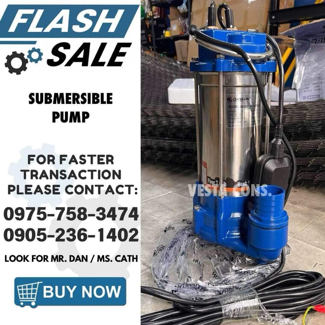 SUBMERSIBLE PUMP (Category: Construction Tools & Equipment) located in Manila. Submitted by cathvesta_sales (Listing ID 1325812938, Image 1). Description: .