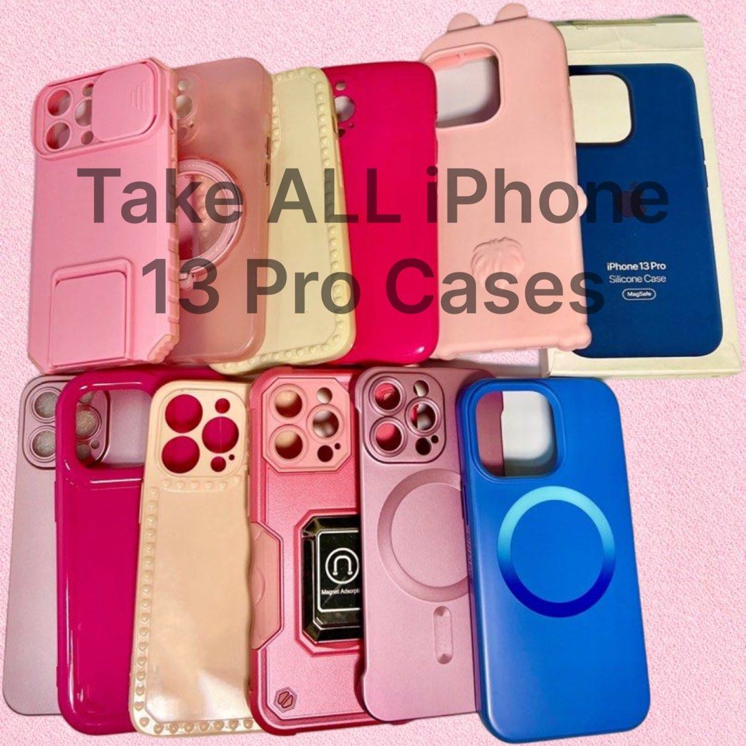 iPhone 13 Pro 12 Pcs Case Bundle (Category: Cases & Sleeves) located in Makati City. Submitted by lovesomeph (Listing ID 1325690807, Image 1). Description: Take all for 1,000 pesos only. Some are brand new; some are used. Iphone 13 pro cases pink cases, blue case sale ‼️ Rfs: too many cases already Otterbox case, magsafe, pink case, iphone 13 pro case, bundle case, sale case, take all~.