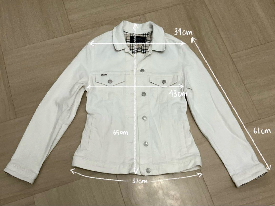Burberry white denim jacket on sale