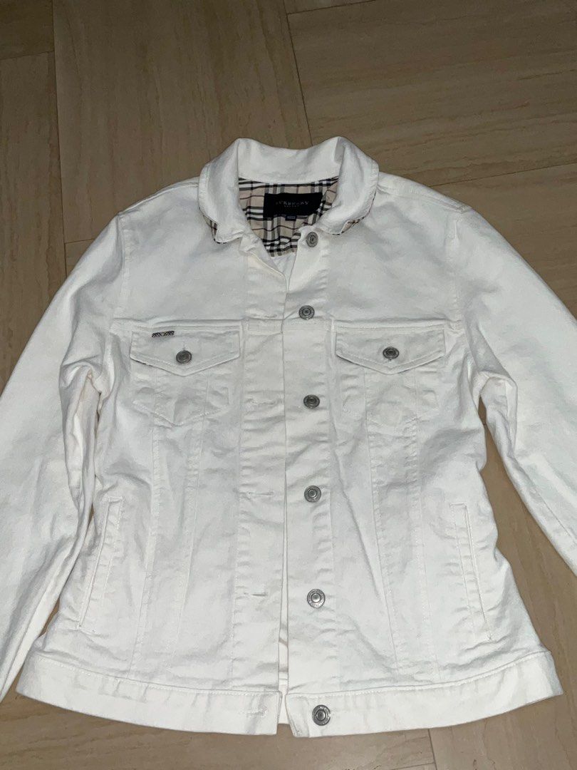 Burberry white denim jacket top