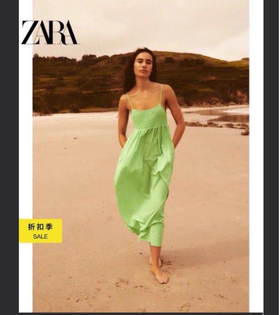 Zara Maxi pocket zara dress Green Dress Zara long dress pocket dress long dress holiday dress beach dress Women s Fashion Dresses Sets Dresses on Carousell