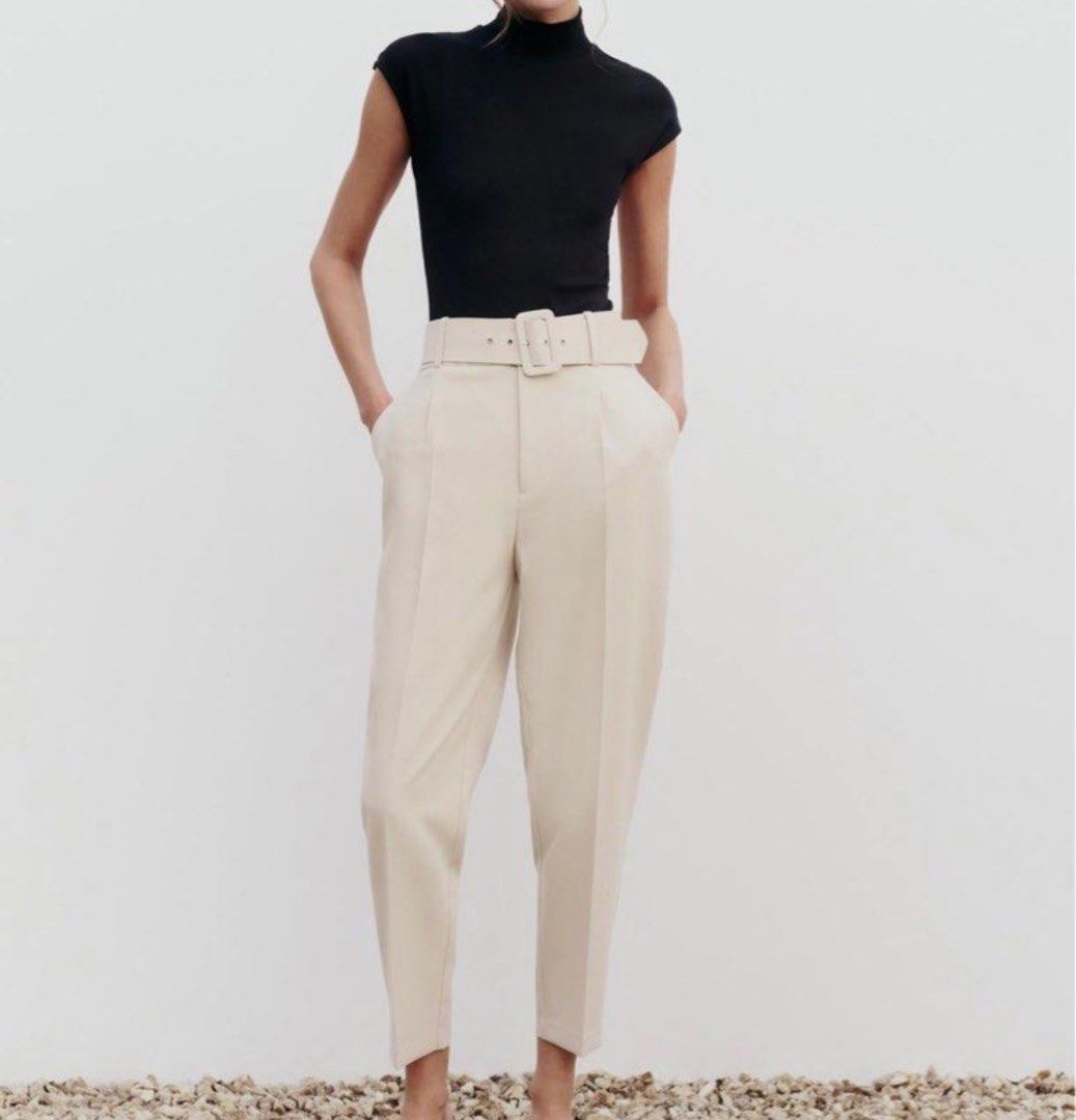 Zara trousers (with belt) (Category: Other Bottoms) located in Quezon City. Submitted by prelovedthingsbybree (Listing ID 1325875579, Image 1). Description: Got it for 2000 Decluttering Fits 24-25 waist.