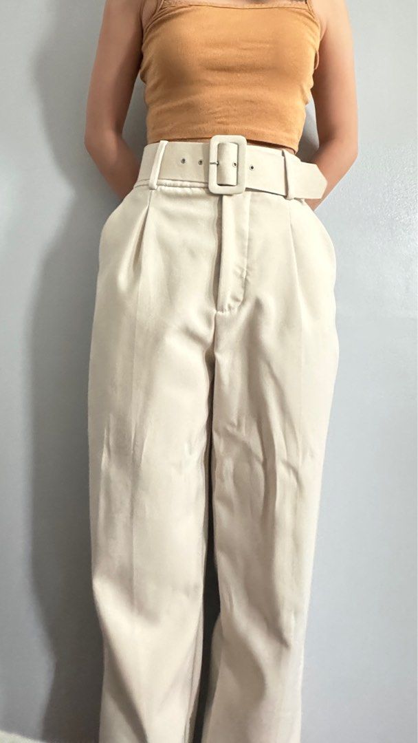Zara trousers (with belt) (Category: Other Bottoms) located in Quezon City. Submitted by prelovedthingsbybree (Listing ID 1325875579, Image 3). Description: Got it for 2000 Decluttering Fits 24-25 waist.