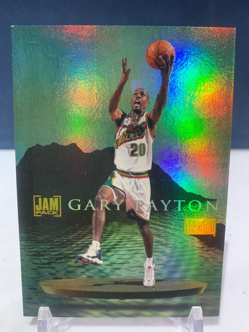 1997-98 Skybox Premium Jam Pack Gary Payton insert holo nba card (Category: Vintage Collectibles) located in Muntinlupa City. Submitted by potzpotzcardz (Listing ID 1326102911, Image 1). Description: - Card condition is NEAR MINT (PSA 7) to MINT (PSA 9) - Please check photos for actual card condition. - Item will be shipped w/ sleeve and toploader. Payment options: GCASH/ BDO/ BPI/ RCBC Shipping (to be shouldered by buyer): Lalamove/Grab LBC (+ 1
