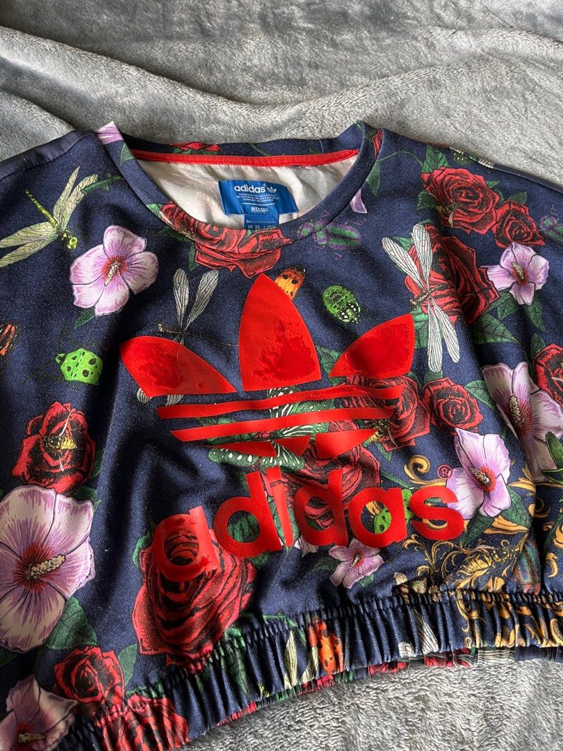 Adidas Floral Cropped Top Women s Fashion Tops Blouses on Carousell