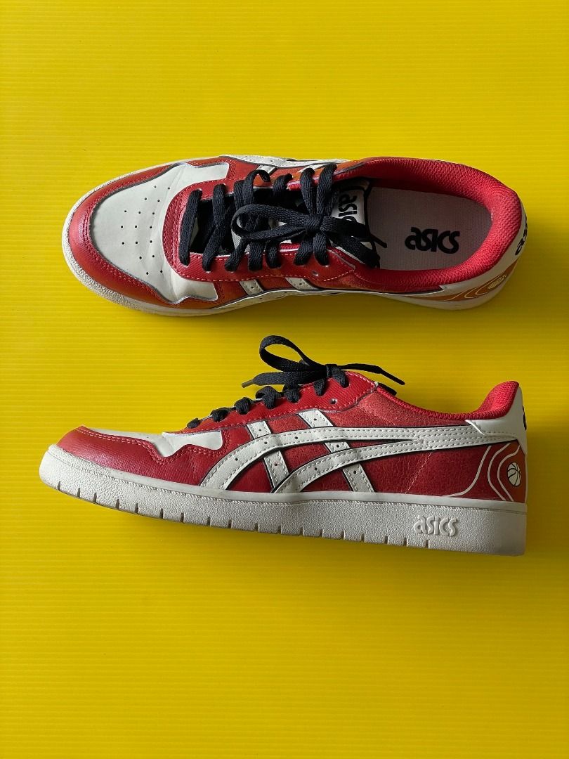 Asics Basketball Series Sneakers Euro 41.5 White Body Red Stripes Black Laces Priced to Sell