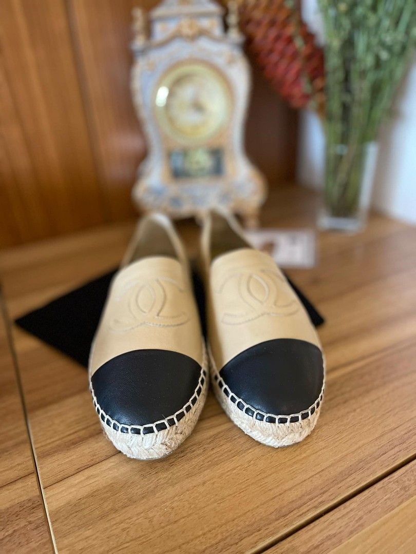 Authentic Chanel Espadrilles With Cert Size 38 Women s Fashion Footwear Loafers on Carousell