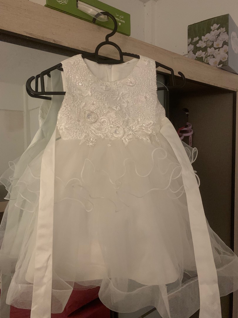 Baby white gaun Babies Kids Babies Kids Fashion on Carousell