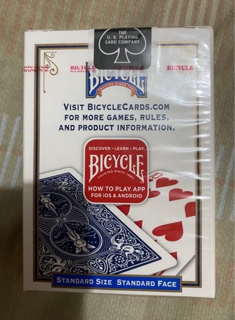 Bicycle playing cards - available in blue and red (Category: Board Games & Puzzles) located in Makati City. Submitted by basicsndeclutter (Listing ID 1326018659, Image 2). Description: Bicycle playing cards. Made in the USA. Php200 each. 12pcs available - 6 blue and 6 red..
