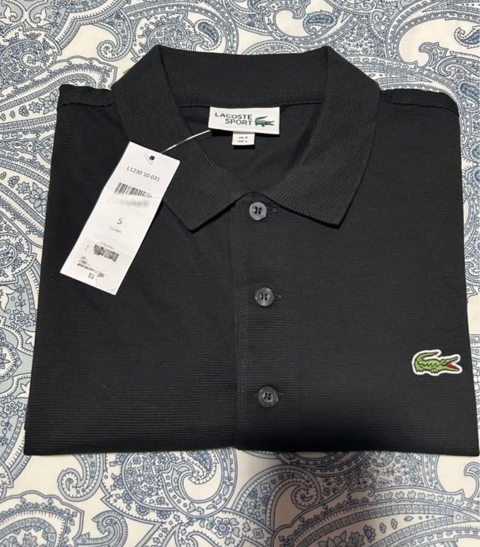 BNWT Lacoste Sport Size Large L1230 Black Polo Shirt