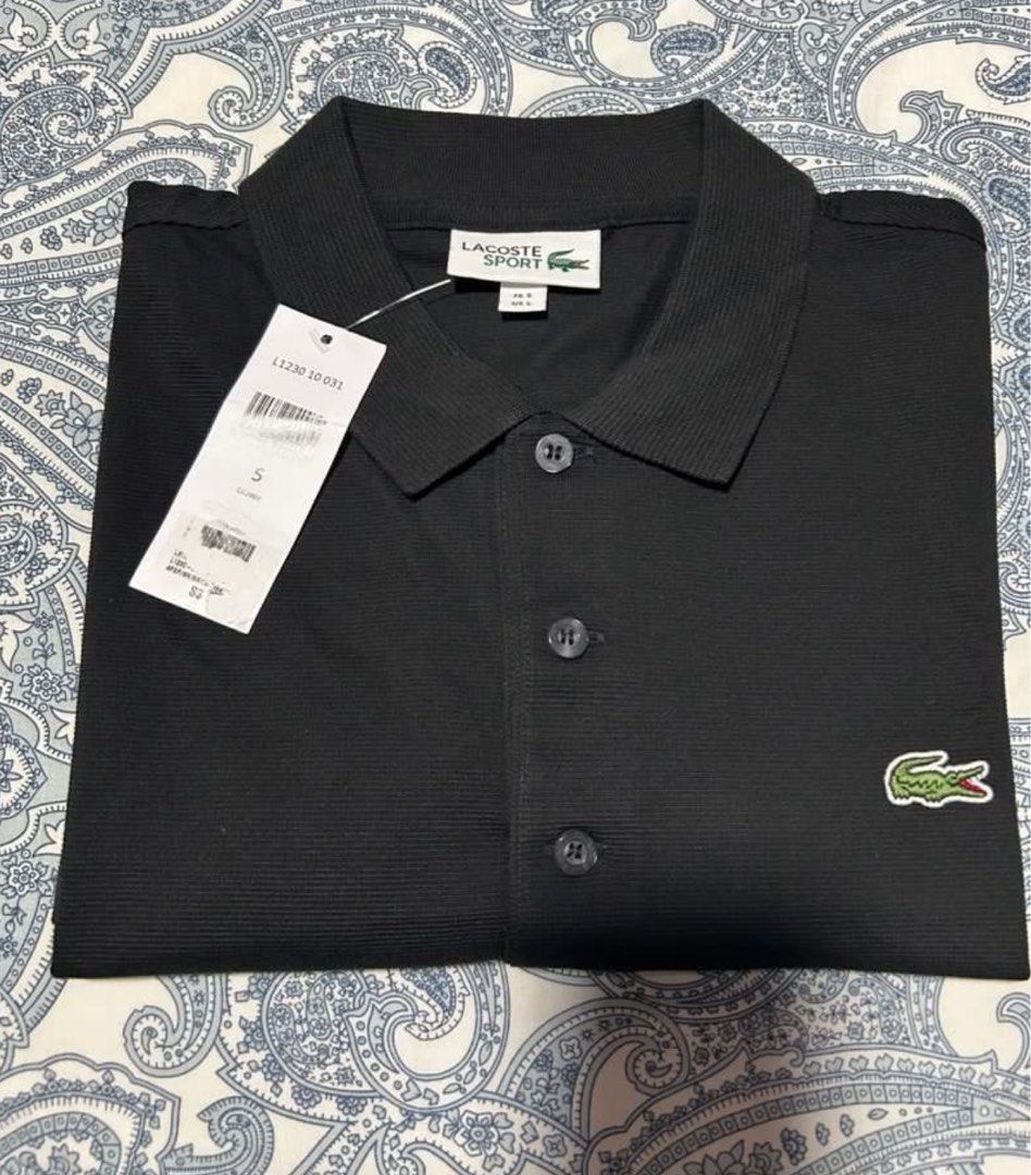 BNWT Lacoste Sport Size Large L1230 Black Polo Shirt