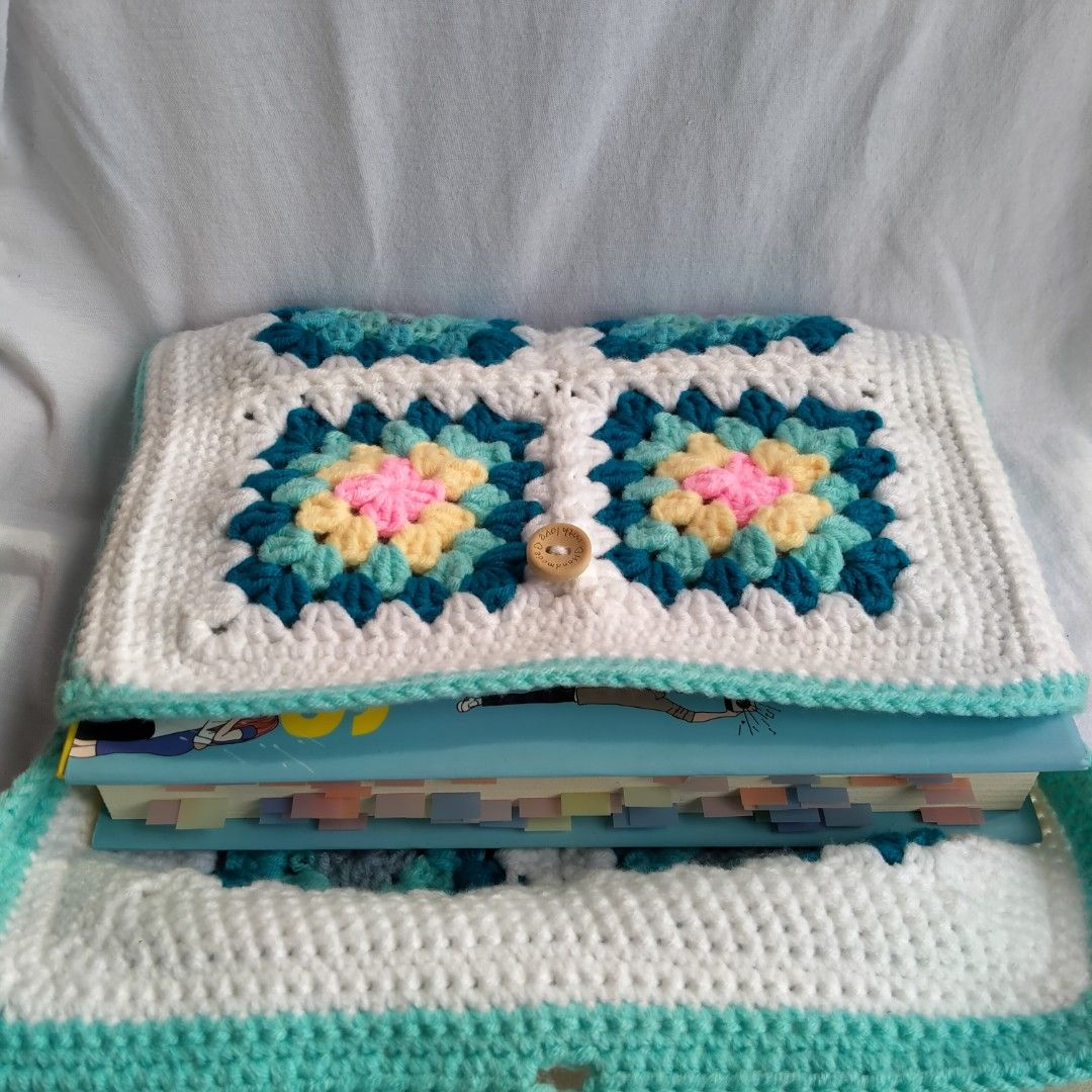 Book Cover Crochet (Category: Handmade Craft) located in Manila. Submitted by janna_rae (Listing ID 1325990344, Image 2). Description: - Customizable color and size - Made to order - Production: 3-5 days - No rush order - 100% handmade - We require down payment to avoid cancelation.