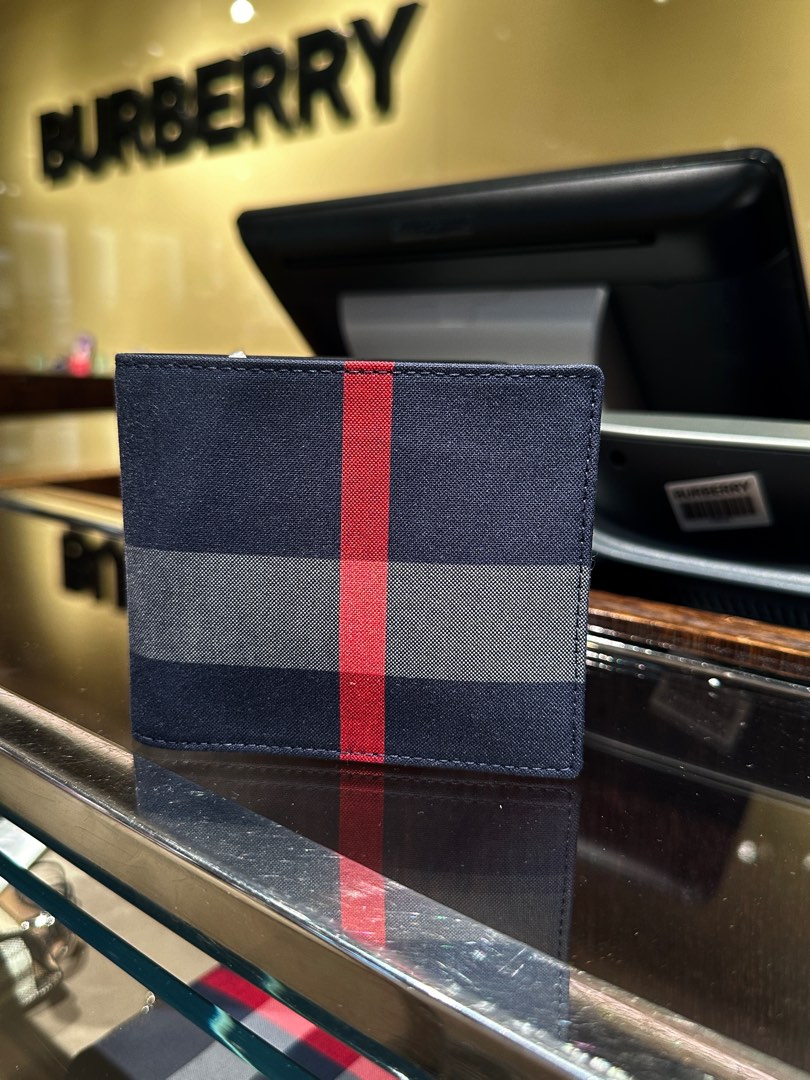 Burberry mens card wallet clearance