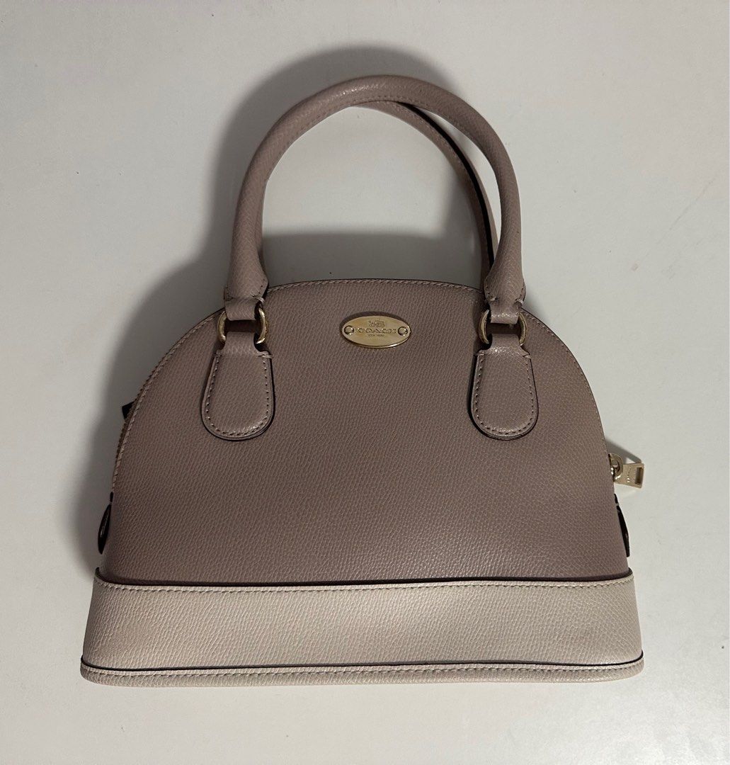 Coach Mini Cora Domed Satchel in Bicolor Crossgrained Leather