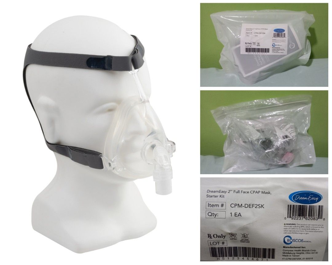 DreamEasy 2 Full Face CPAP Bipap Mask (Category: Medical Supplies & Tools) located in Marikina City. Submitted by entropymarketing (Listing ID 1326089862, Image 1). Description: The DreamEasy 2 Full Face CPAP Mask All bnew Imported from USA Large Sealed Roscoe Medical Manufactured for Compass Health Brands Corp Middleburg Heights, Ohio 44130 Made in Taiwan The DreamEasy 2 Full Face CPAP Mask provides a superior seal with its removable Comfort Cus