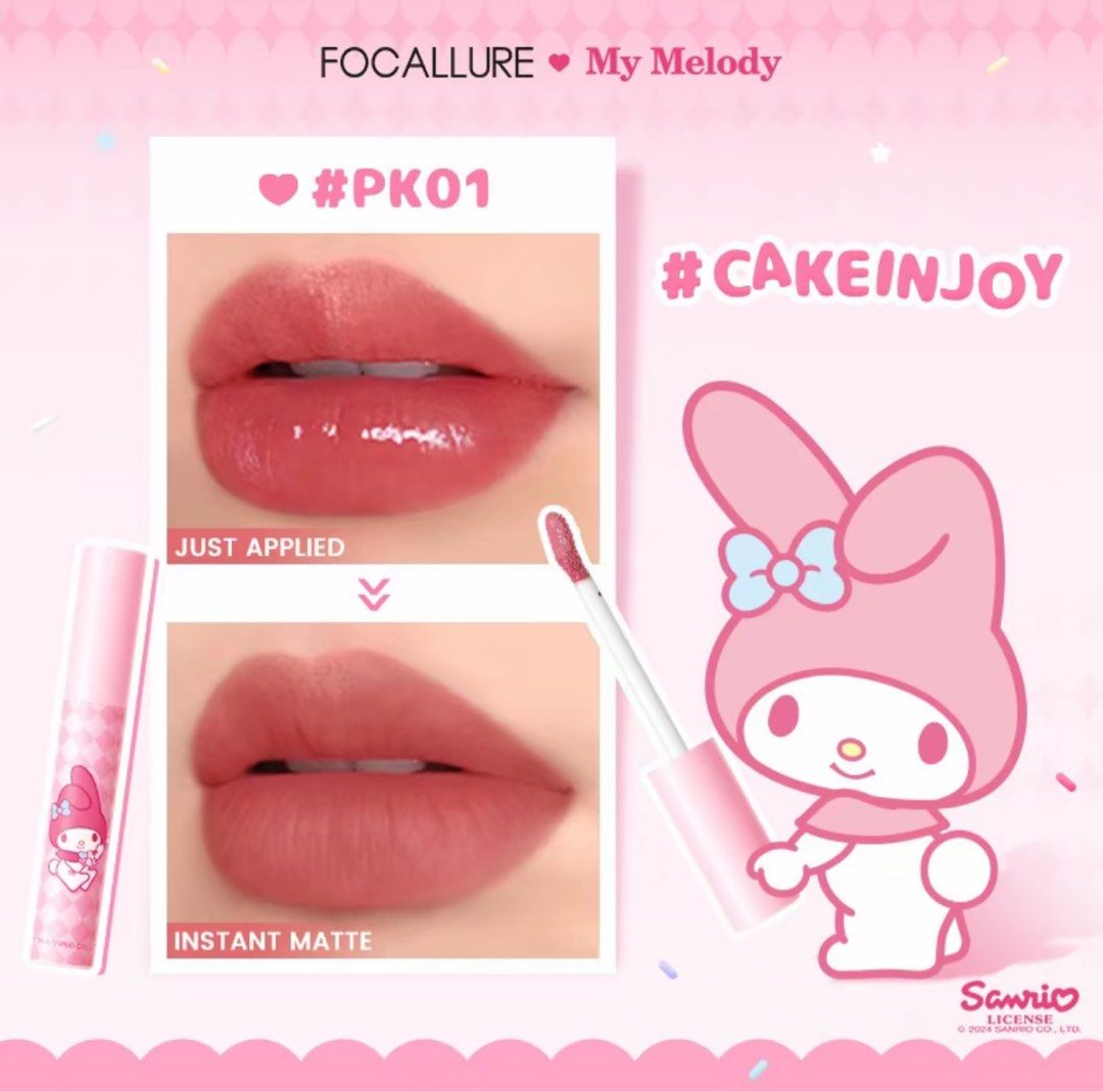 Focallure x Sanrio matte liptint 💋 (Category: Makeup) located in Baguio. Submitted by mewoodi (Listing ID 1326023483, Image 3). Description: ~ used gor swatch lang rfs: not my shade.