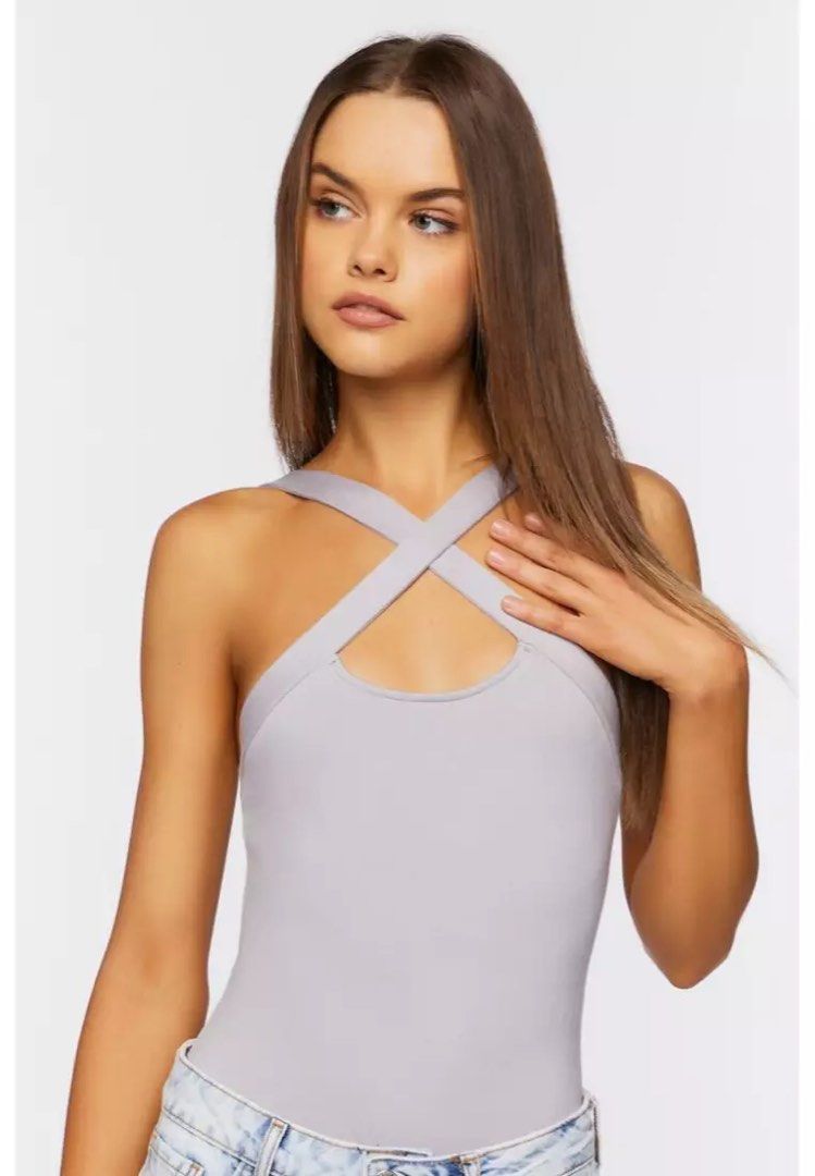Forever21 crisscross tank bodysuit (Category: Others Tops) located in Pagadian. Submitted by kcmph (Listing ID 1326144177, Image 1). Description: Forever21 crisscross tank bodysuit Size small Euc bought bn Plus sf.