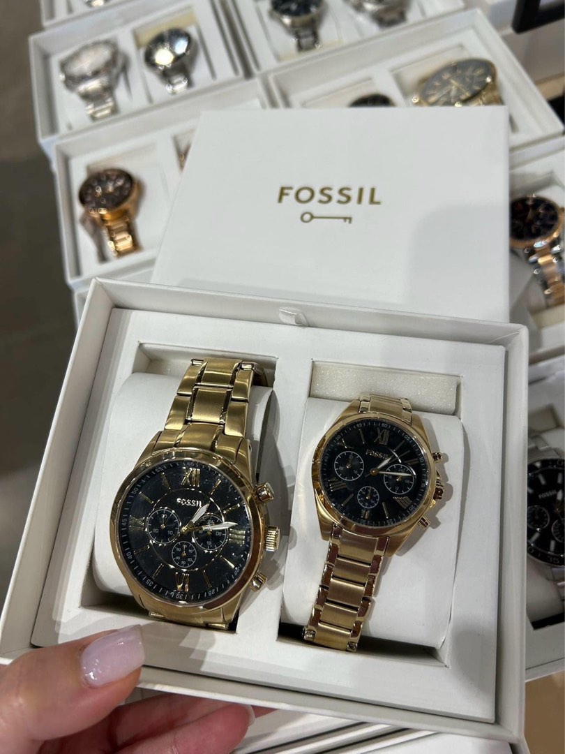 Fossil watch gift set for couple clearance