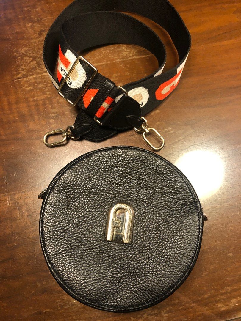 Furla sleek round leather mini crossbody Women s Fashion Bags Wallets Cross body Bags on Carousell