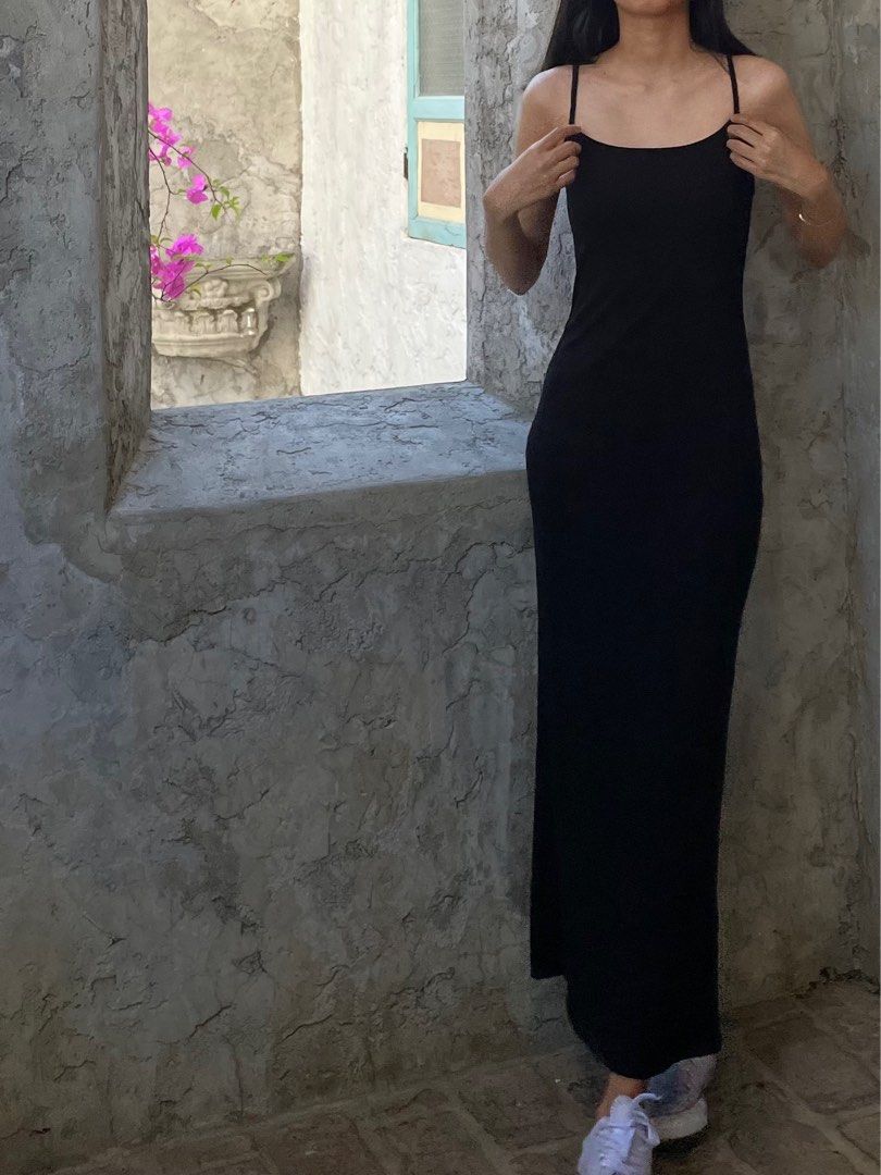 h m black maxi dress Women s Fashion Dresses Sets Dresses on Carousell