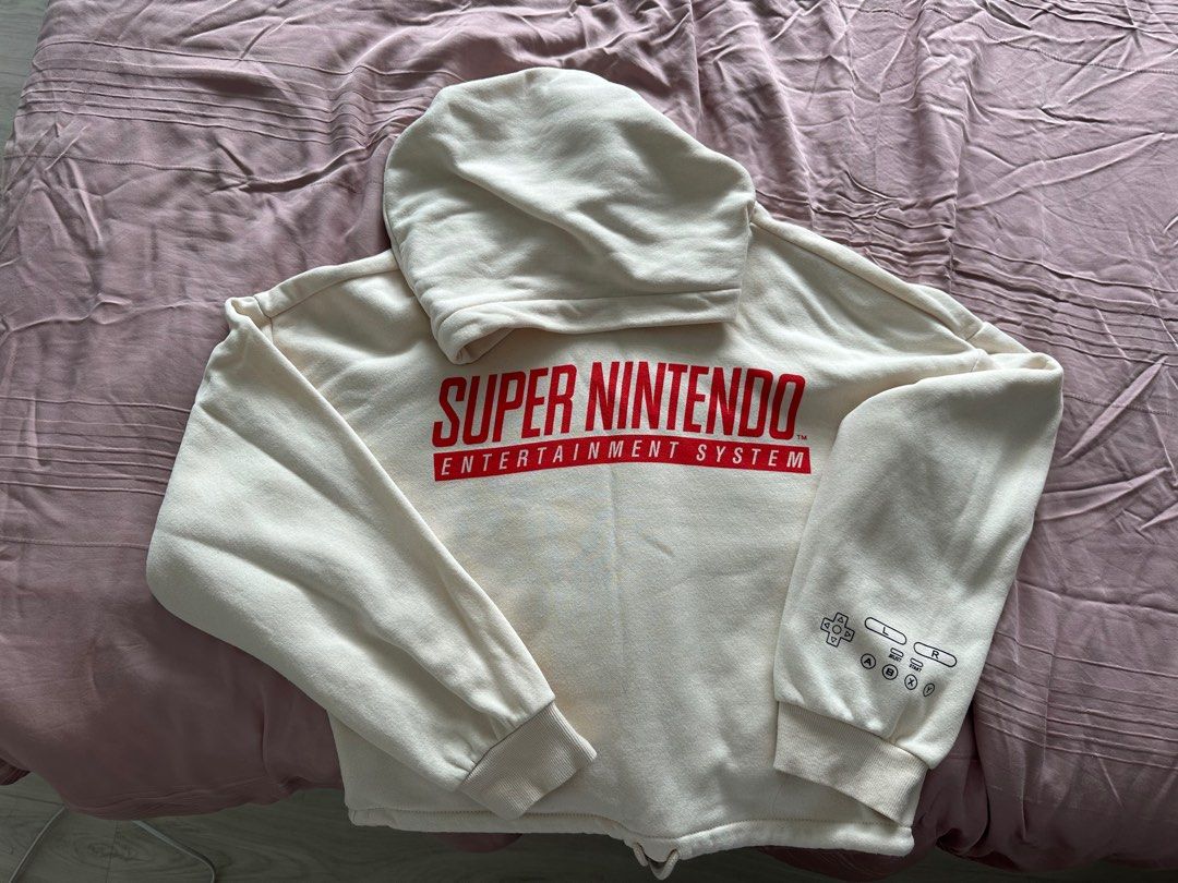 H M super nintendo hoodie crop Women s Fashion Tops Other Tops on Carousell