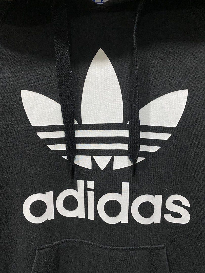 Hoodie ADIDAS BIG LOGO, Fesyen Pria, Pakaian Atasan di Carousell