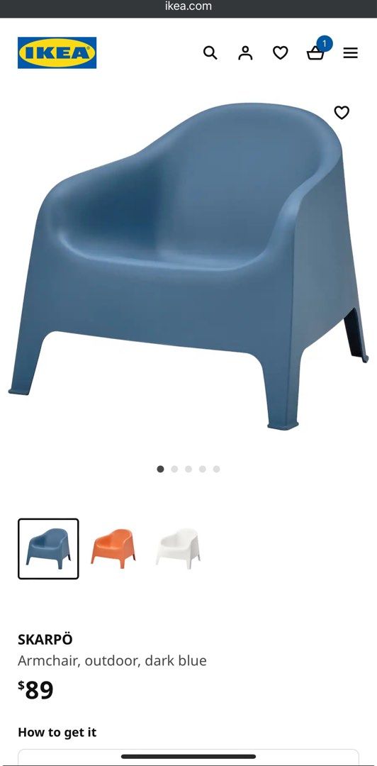 IKEA skarpo armchair grey colour