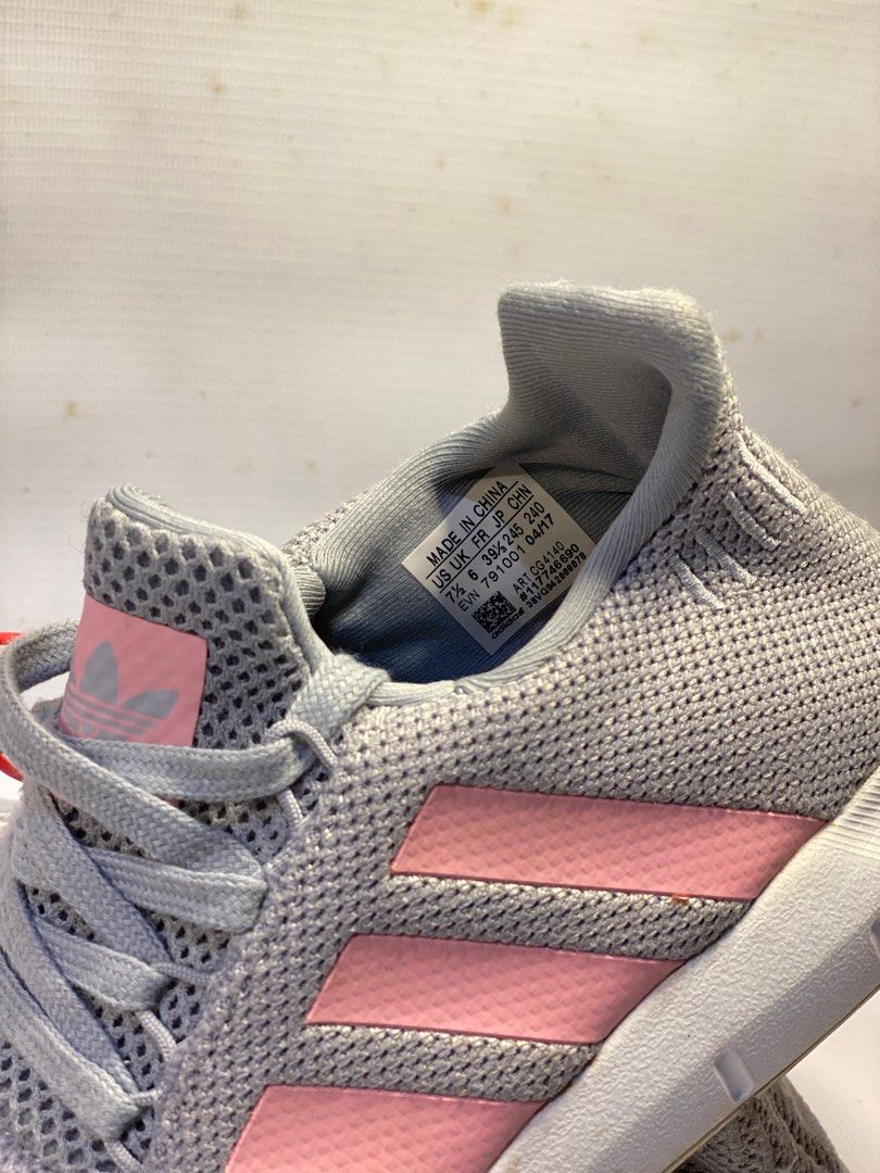 Grey shoes with pink stripes shop