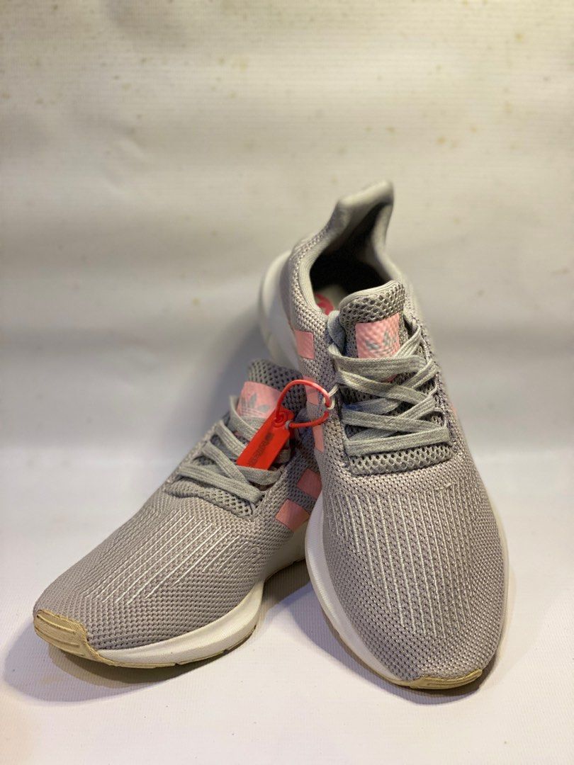 Jog Running Grey with Ice Pink Stripe shoes kid women knit UK6
