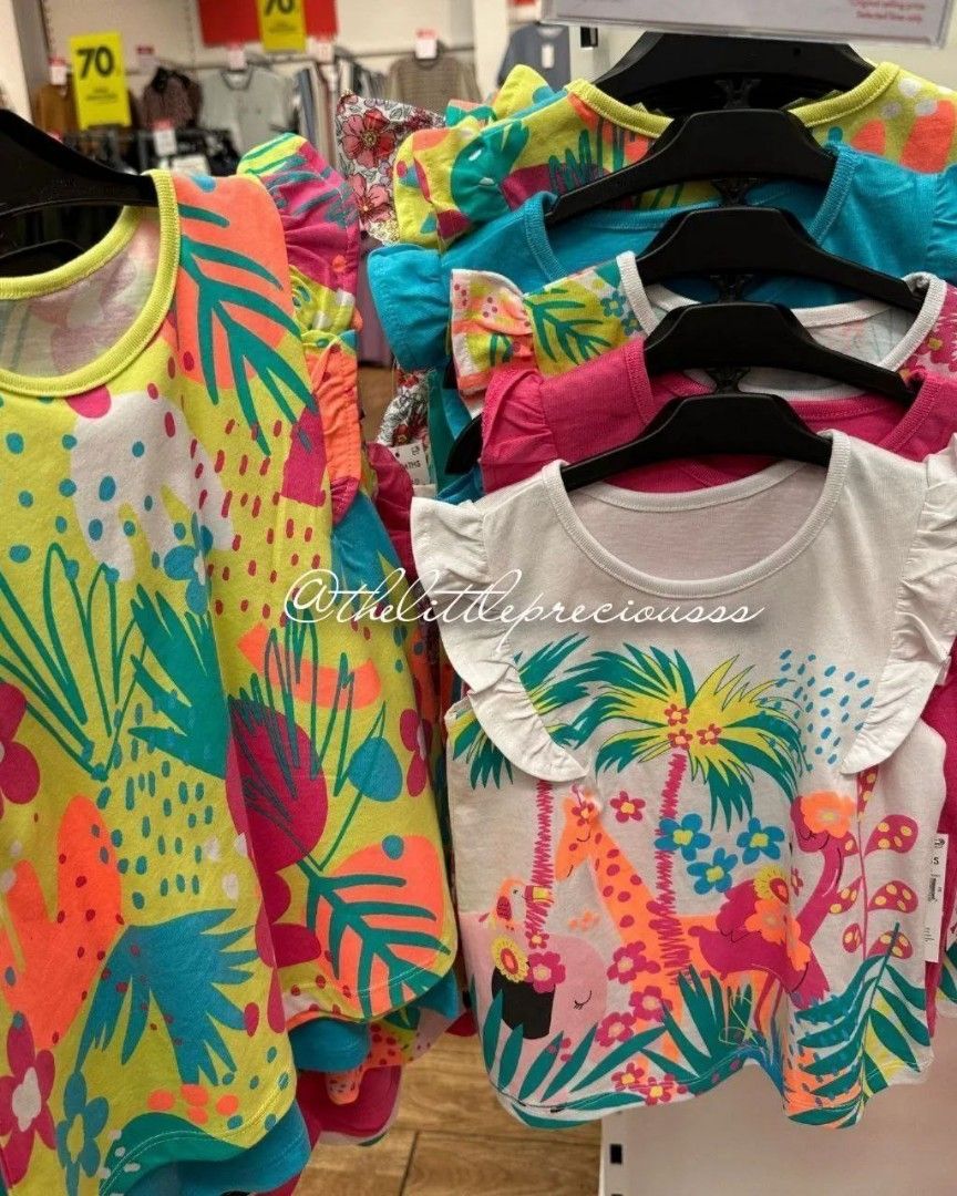 MATALAN Girls 5 Pack Tropical Vest Tops Babies Kids Babies Kids Fashion on Carousell