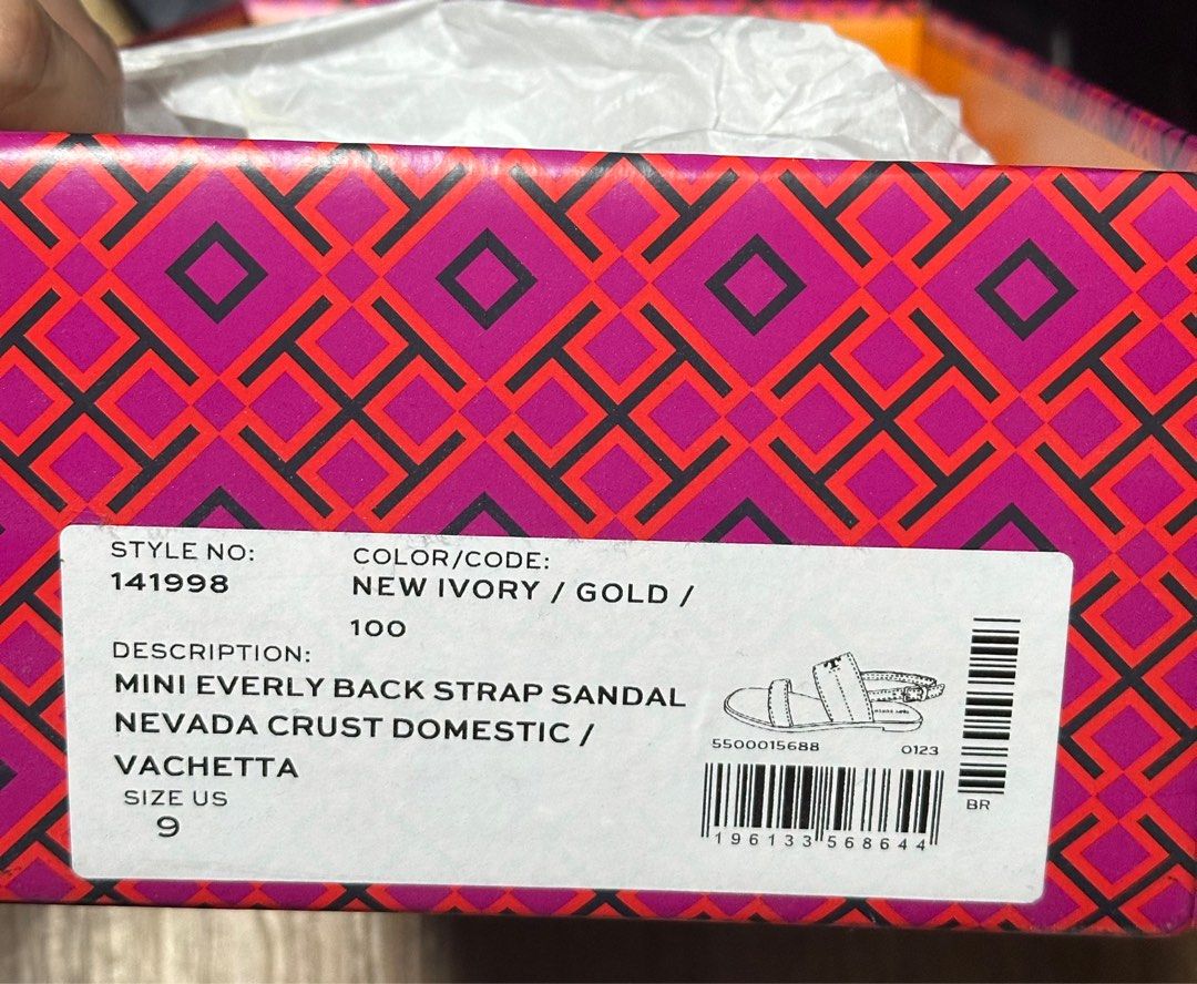 Mini Everly Sandals (Tory Burch) (Category: Sneakers & Footwear) located in Pasay City. Submitted by archangel21 (Listing ID 1326059900, Image 2). Description: Complete with box and paper bag Bought at 15k from the US .