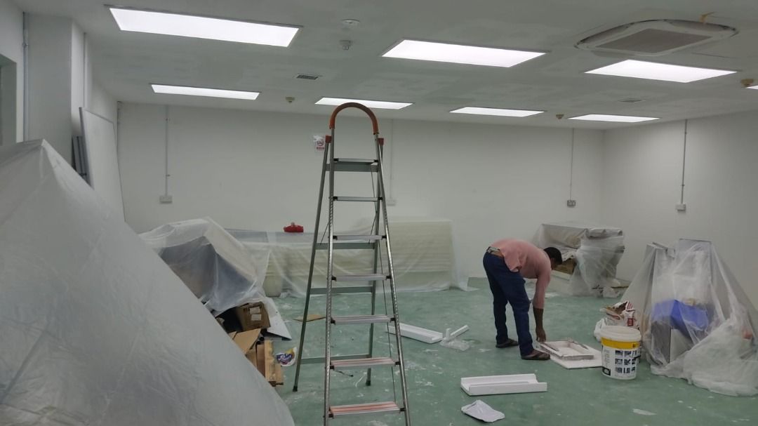 Office false ceiling/ Drywall Partition services/L-box/Plastering services/Ceiling services/Office partition/Wall plastering services/Ceiling cove light/Divider/HDB BTO ceiling62853068084353111