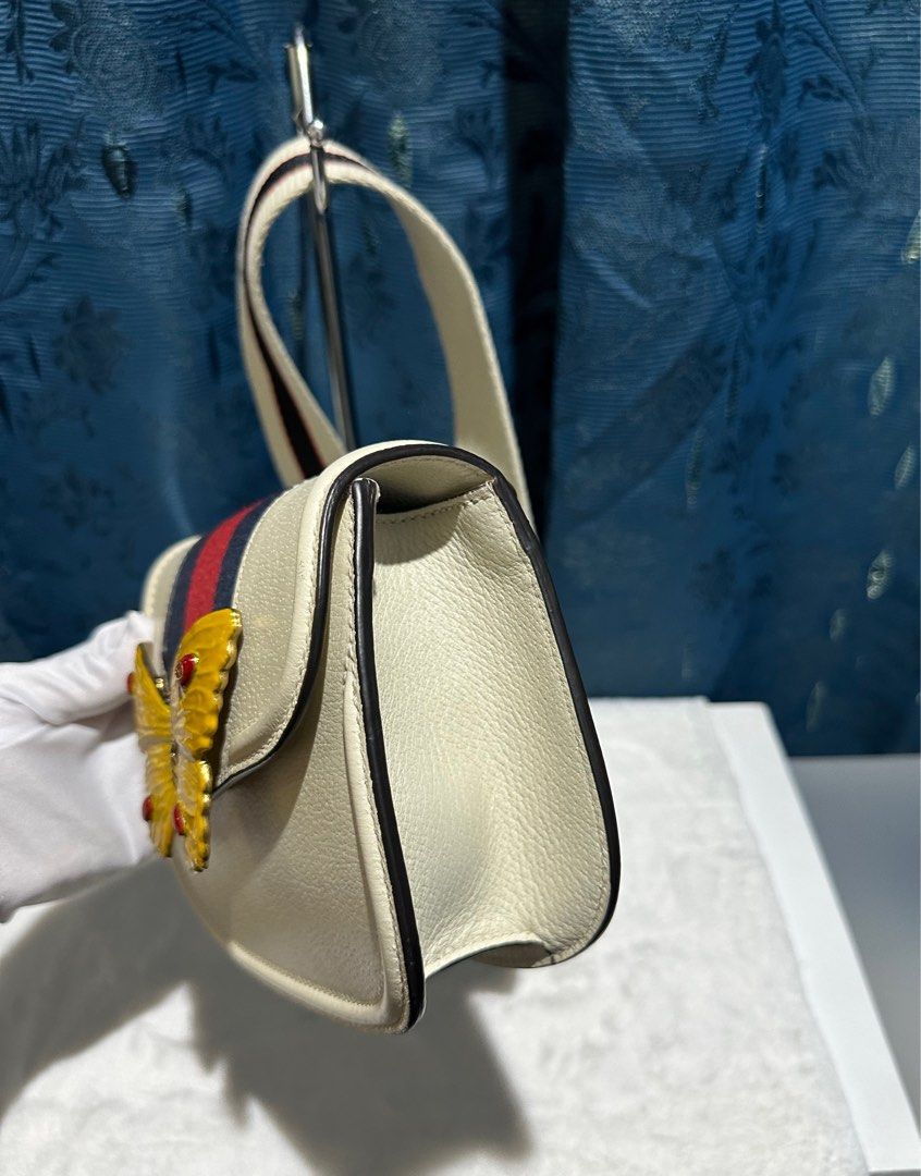 Gucci butterfly bag white on sale