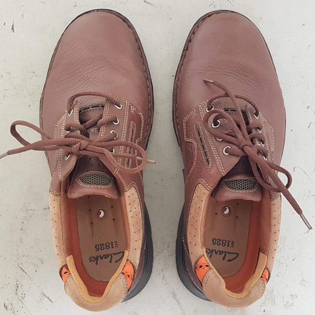 Original Clarks Unstructured Oxford Brown Leather Shoes US 10 UK 9 EU 43 Luxury Model Designer Loafers Timeless Classic Cool Casual Footwear Brown Full Grain Cult Street Fashion Pop Culture Rock N