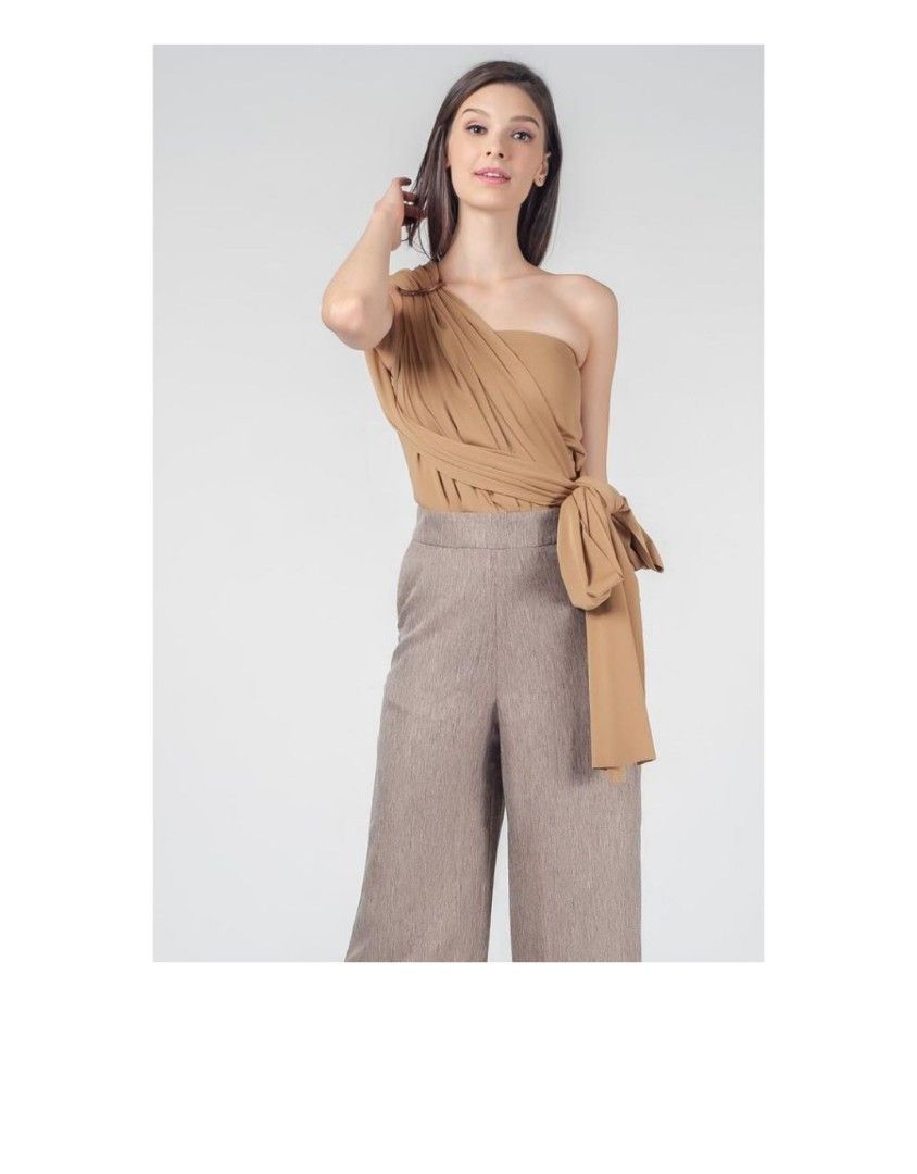 Original Plains Prints Infinity Pantsuit Jumper Multiway Jumpsuit in Tan Women s Fashion Dresses Sets Jumpsuits on Carousell