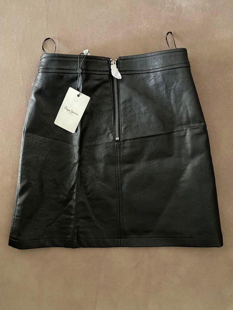 Pepe jeans leather mini skirt clearance