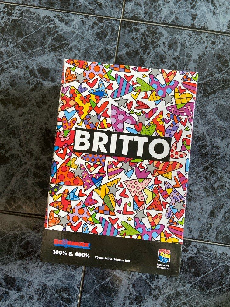 Physical stock 400% + 100% ROMERO BRITTO HEART bearbrick be@rbrick 