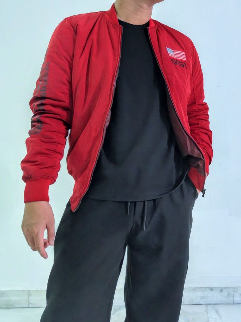 Nasa bomber jacket red top