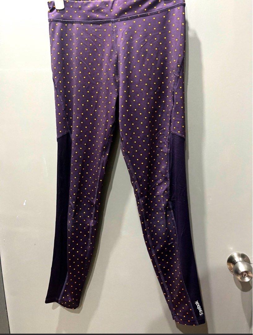 REEBOK Playdry Polka Dot Mesh Workout Leggings Women s Fashion Activewear on Carousell