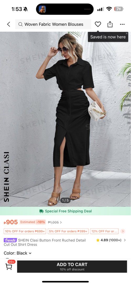 Shein Black Sexy Dress (Category: Dresses) located in Cebu City. Submitted by cebaesthetic (Listing ID 1326022663, Image 1). Description: XS Used once only Good for special ocassions Lfs: decluttering.