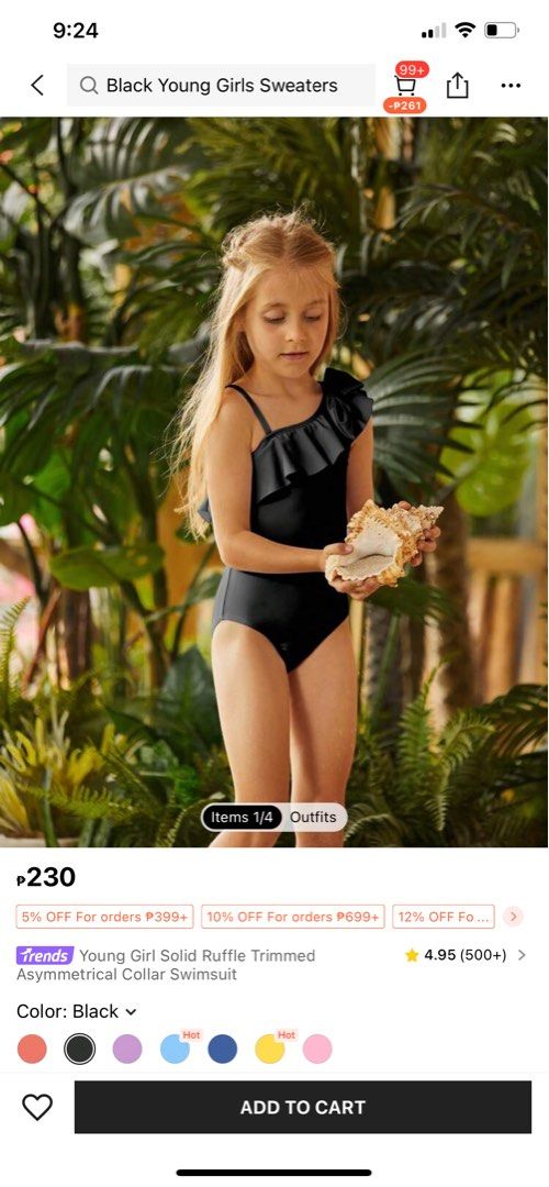 Shein Swimsuit (Category: Babies & Kids Fashion) located in Taguig. Submitted by amara2021 (Listing ID 1326100673, Image 2). Description: 300 Bundle Size 4 .