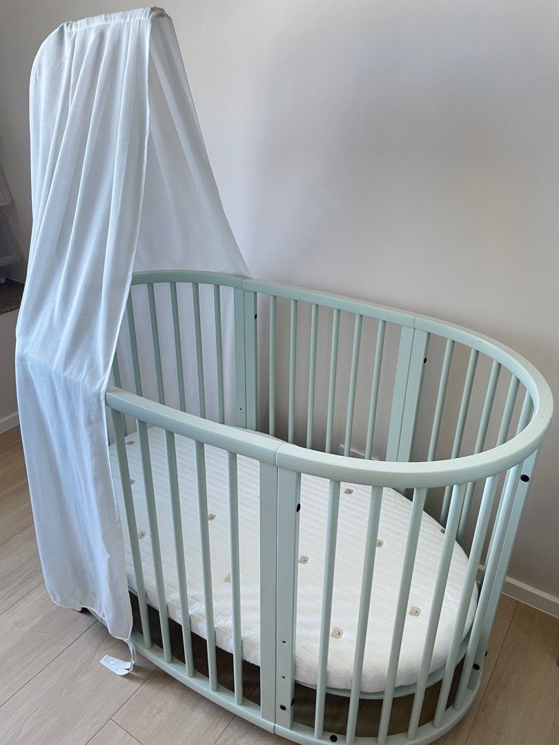 Stokke Sleepi Crib with drape Mint Green bb Carousell