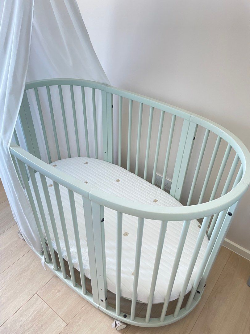 Stokke Sleepi Crib with drape Mint Green bb Carousell